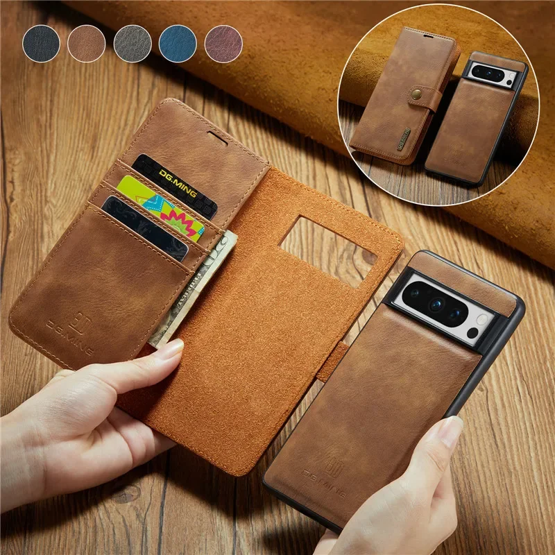 Kance pre luxusnú kože kartu pre kartu pre Google Pixel 9 Pro XL 8a 8A 8 7a 6a 6a Pixel8 Pixel6a Pixel7a Pixel7 Flip stojan Flip Stand Cover