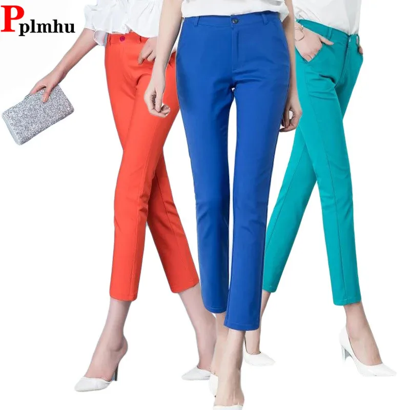 Kancelárska dáma nadmerne nadmerne 4xl členok s ceruzkou Panty Candy Colors Dám