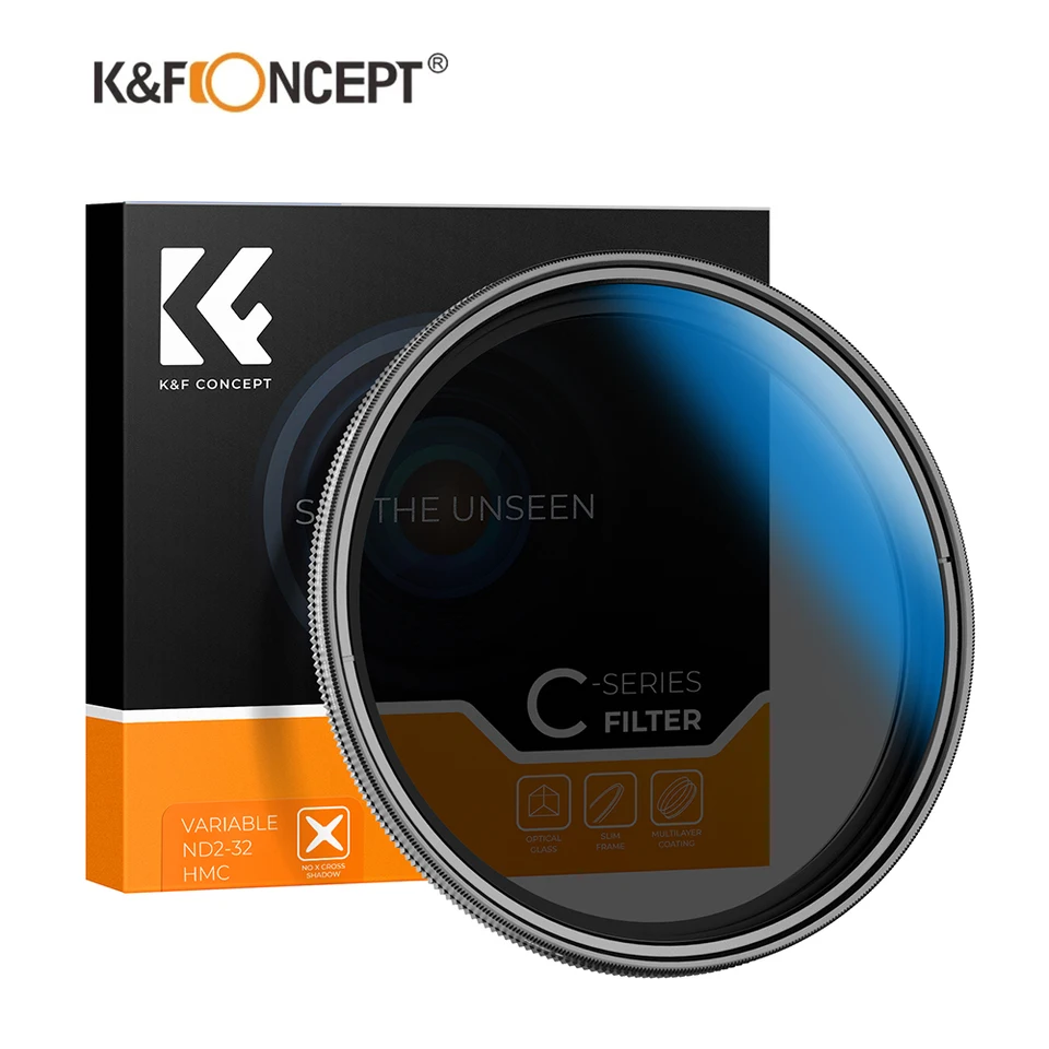 K&F Koncept Nano-C premenná ND2-32 NEUTRATH DENSITY FILTER SLIM HD Nastaviteľný ND filter ， pre 49 mm 58 mm 67 mm 72 mm 82 mm