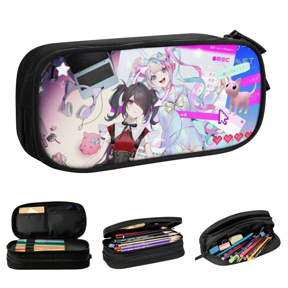 KANGEL AME-Chan Anime Game Pase Pase Fun Needy Girl predávkovanie držiakom pera pre držiak pre študenta veľké úložisko Office s ceruzkou Ceruzka