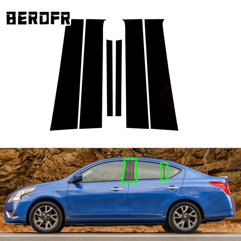 Kantopy okenných stĺpcov Dvere Trims Cover BC Stĺpcový nálepka pre Nissan Almera Sunny Versa 2010-2019 Príslušenstvo Vonkajšie diely
