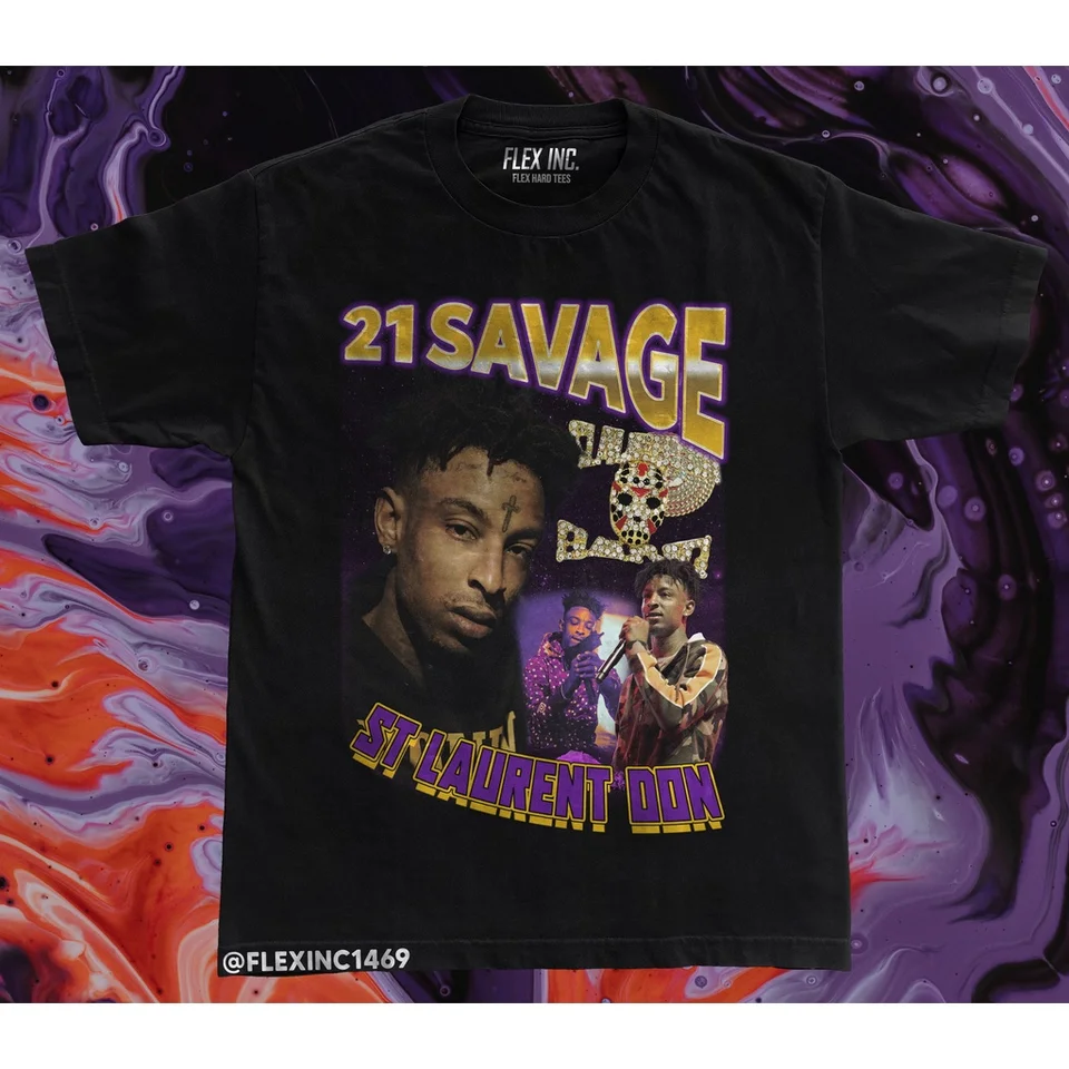 Kaos 21 Savage St. Lauren Don Vintage Bootleg Rap T tričká