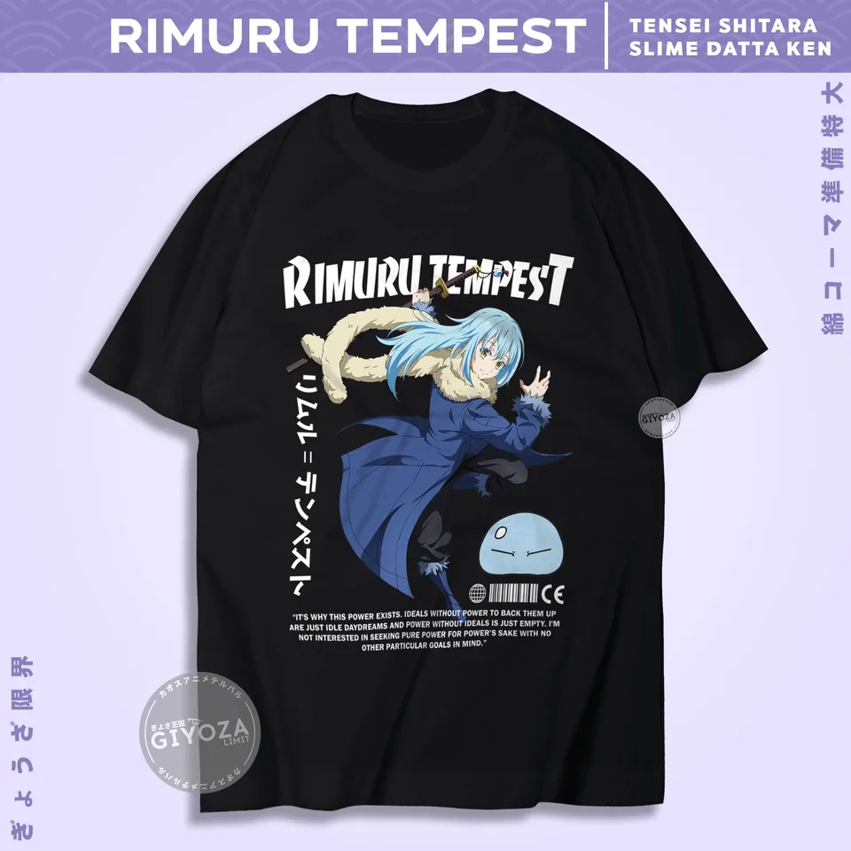 Kaos Anime Tensei Shira Slime Datta Ken - Rimuru Tempest A1880 Tshirt Manga Japan Giyoza