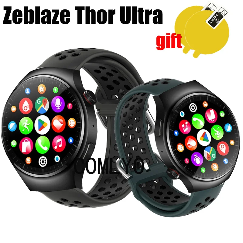 Kapela pre Zeblaze Thor Ultra Watch Strap Men Women Smart Watch Silikone Sports Screen Screen Film Film pre ženy
