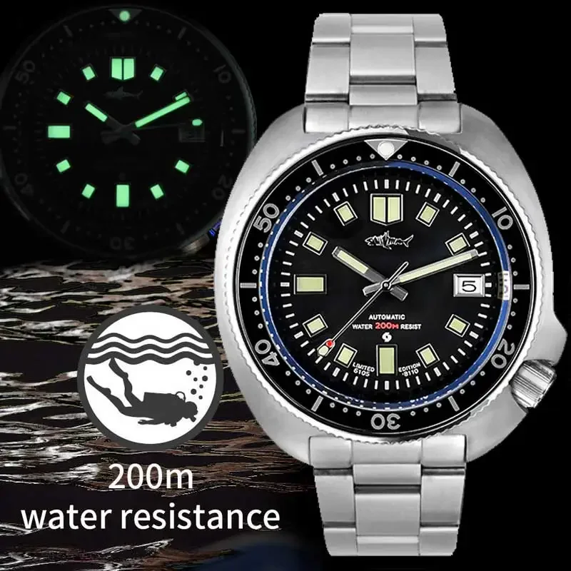 Kapitán korytnačky Heimdallr Turtle Willard NH35A Automatické mechanické hodinky Sapphire Crystal Black Luminous 200 m vodotesné hodinky