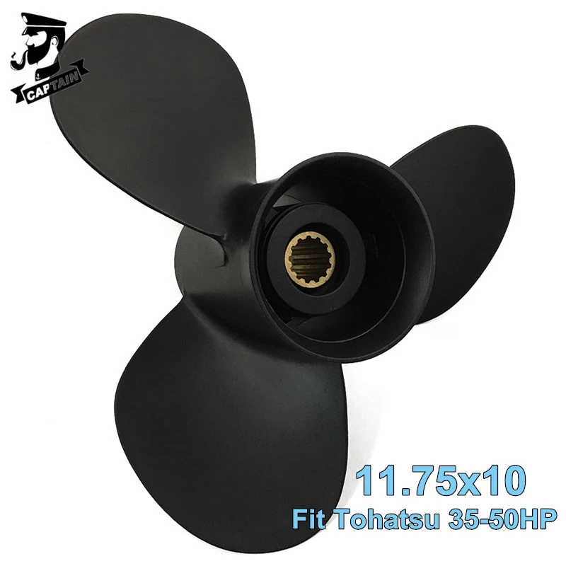 Kapitánska prívesná vrtuľa 11.75x10 FIT TOHATSU MOTORY 35 HP 40HP 50HP MFS40A MFS50A Hliník 3T5B64521-0 13 Zubné spline