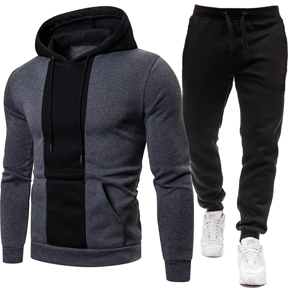 Kapucňa pánska mikina outfit outfit zips s dlhým rukávom Mardigan a športové nohavice voľné oblečenie jesenné dvojdielne súpravy ropa hombre