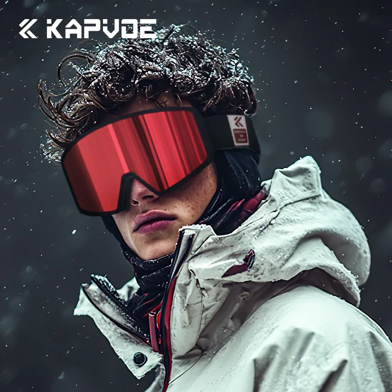 Kapvoe Anti-Fog Ski Ski Goggles fotochromatické snehové okuliare Magnetické šošovky Men.
