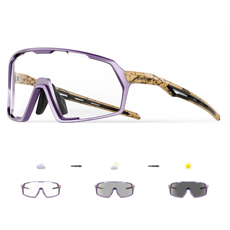 Kapvoe Outdoor Photochromatické slnečné okuliare Bicykle Cyklistické okuliare Men Mtb Dohodné bicykle okuliare Ženy Športové turistika UV400 GOGGLES