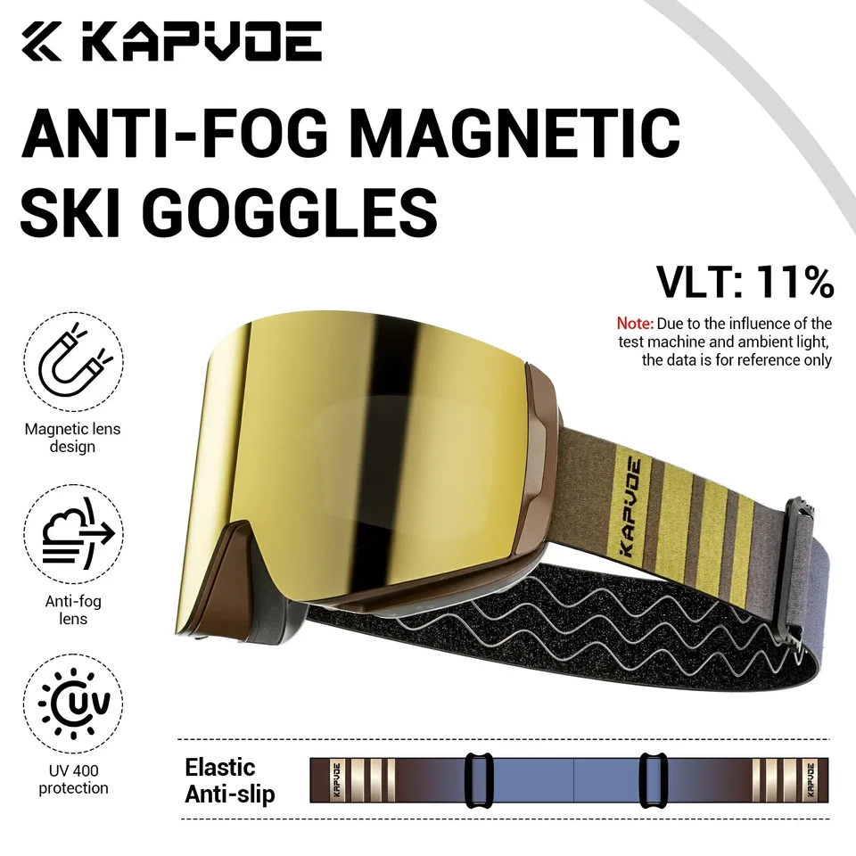 Kapvoe športové lyžiarske okuliare Dvojité vrstvy objektív Anti-Fog UV400 lyžovanie Snowboard Men Dám