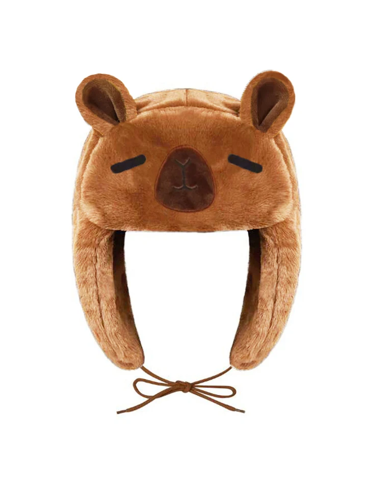 KapyBara Cute Water Dolphin Design Hot Ushanka Hat Winter Dámska čiapka vyšíva