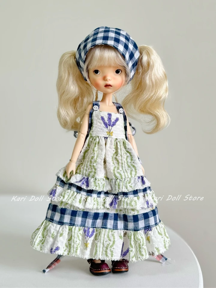 Kari Doll Clothes a sukne sukňové kockované vodorovné pruhové ramenné sukne pre bábiku Lannazz Landoudou