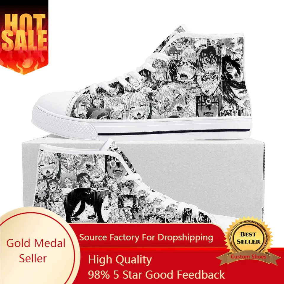 Karikatúra A-agaos High Top tenisky pánske dámske teenager plátno Vysoko kvalitné tenisky Casy Cout Shoes Shoes Prispôsobte si topánky pre domácich majstrov