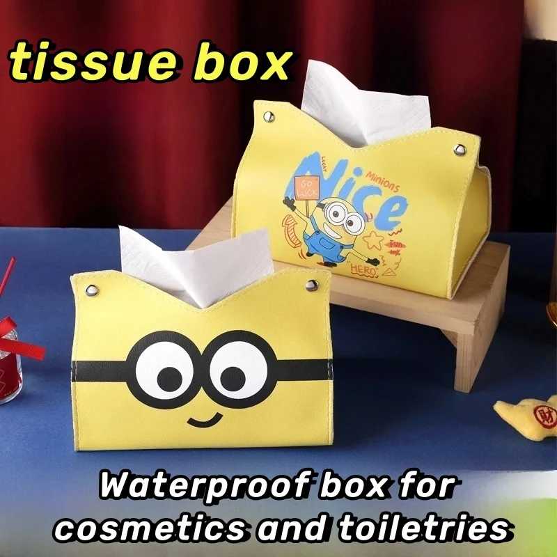 Karikatúra anime filmy Despicable Me Box Cute Tissue Box Witerprope Girl Cosmetic Box Toaletry box šperky box hračky na ukladanie hračiek