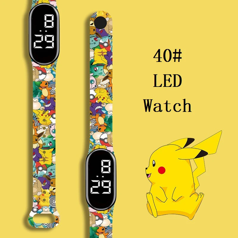 Karikatúra anime pikachu deti sleduje hračky Kawaii Pokemon Sports Electronic Waterprime Postava Pikachu vzdelávacie deti