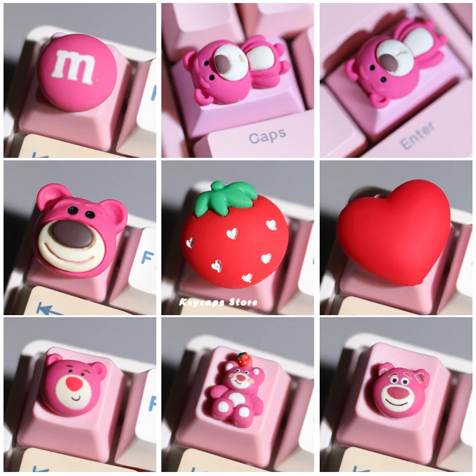 Karikatúra anime roztomilý pbt krásne dievča ružový oem profil personalizovaný vlastný PBT Mechanical Keyboard Keycap
