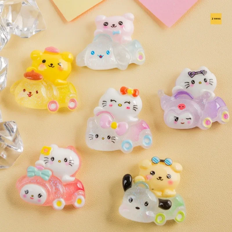 Karikatúra anime Sanrio priehľadné trblietavé živice príslušenstvo ručne vyrábané DIY KLIPY PASELNE PAILY
