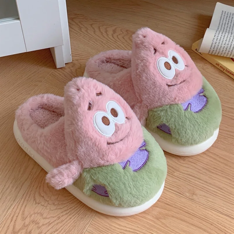 Karikatúra anime spongebobs patrick hviezdne páry papuče udržiavajte teplý domov zimné mäkké dno topánky pánske milovníci dámske topánky Vianoce darček