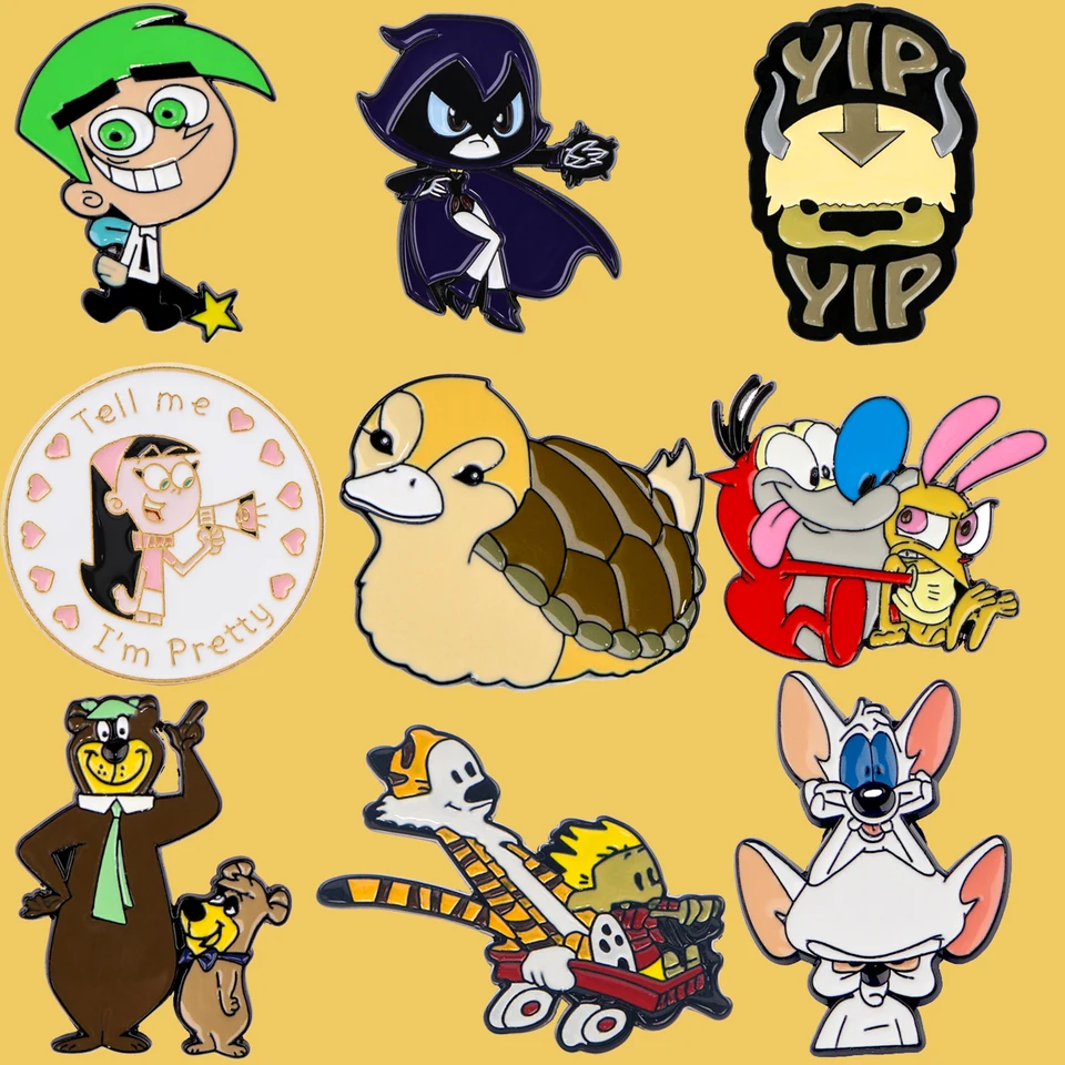 Karikatúra avatar smaltované špendlíky brošne pre ženy muži kladné pin anime kovový odznak obojok klenoty klenoty oblečenie doplnky pre deti