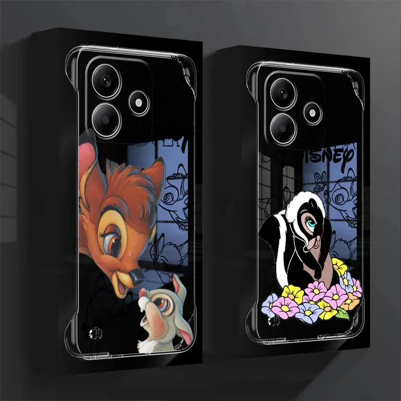 Karikatúra Bambi Skunk Flower Puzdet pre Redmi Note 14 Pro Plus prípady 13 5G 12PRO 13PRO 10 12 BODERLESS COLING CLEAR FINDA