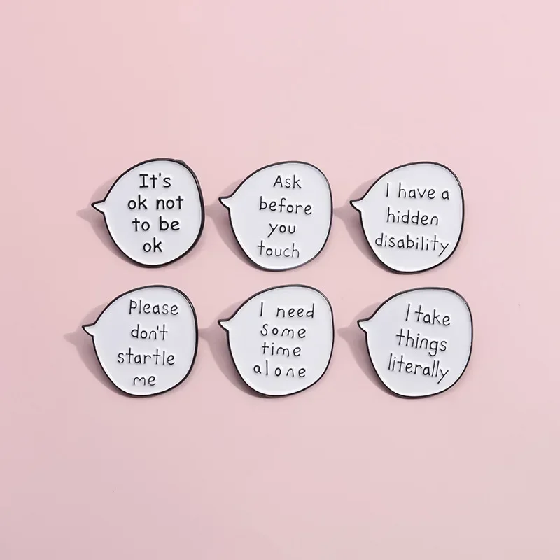 Karikatúra biela dialógová sklovina enamel Pins Inšpiratívne citáty kovové brožne kovbojské oblečenie odznak dekorácie šperky darček pre priateľov
