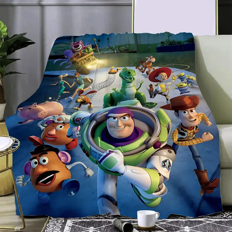 Karikatúra Disney Toy Story tlačená prikrývka piknikové prikrývky Teplá prikrývka mäkká a pohodlná prikrývka Domov Travel Birthday Darček