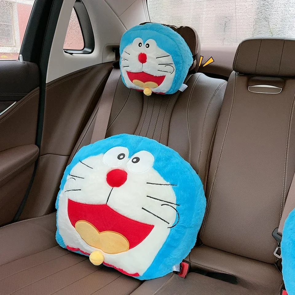 Karikatúra doraemon hlava späť vankúš na kryt sedadla autosedačky plnené anime japonský štýl dekor