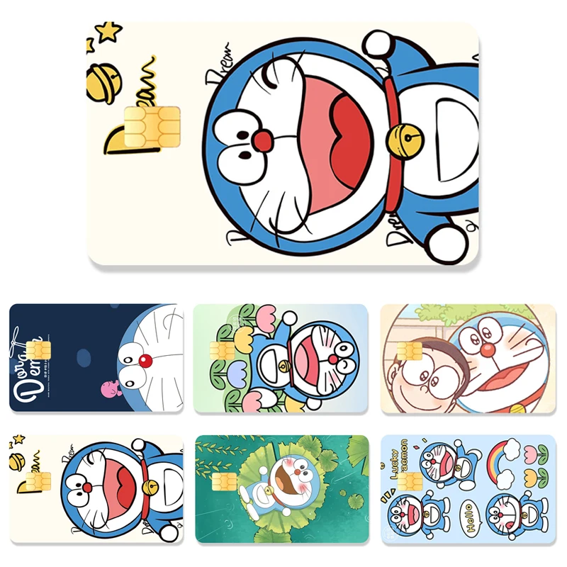Karikatúra doraemon kreditná karta Debetná nálepka na karty DIY Anime melódia nepremokavá pokerová nálepka Filmová páska Skin Skin Small Stacks