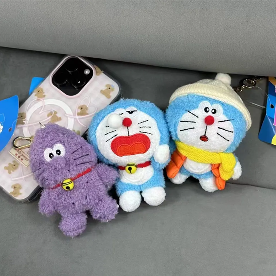 Karikatúra doraemon plyšové hračky Purpurové zemiakové ospalé chyby Snot bublinový batoh prívesok Soft Soft Doll Doll Keychain Doplnky darčeky