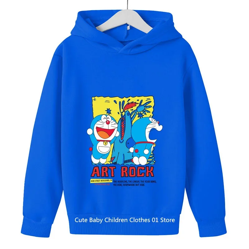 Karikatúra doraemon tlačové mikiny detské oblečenie mikina Dievčatá Dievčatá Dievčatá Cotón Bavlna s dlhým rukávom mikina Dropship