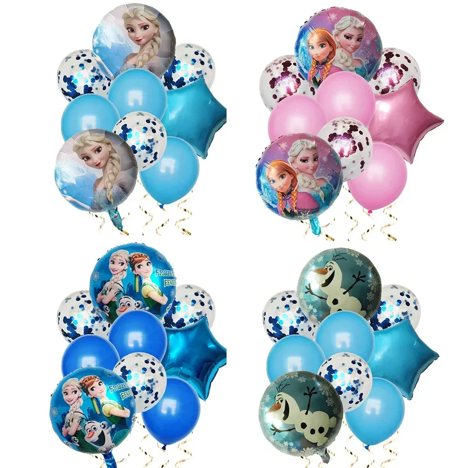 Karikatúra Elsa Olaf Disney Frozen Princess Foil Balón bábätká dievčatka Snowman Narodeninové oslavy dekorácie Detské hračky Air Globos