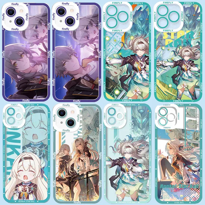 Karikatúra Genshin Impact Firefly puzdro pre Xiaomi 14 Pro 11 Lite 11T Pro Poco F5 M3 M4 F4 X5 X3GT X4GT X3 X4 Pro Clear Soft Cover