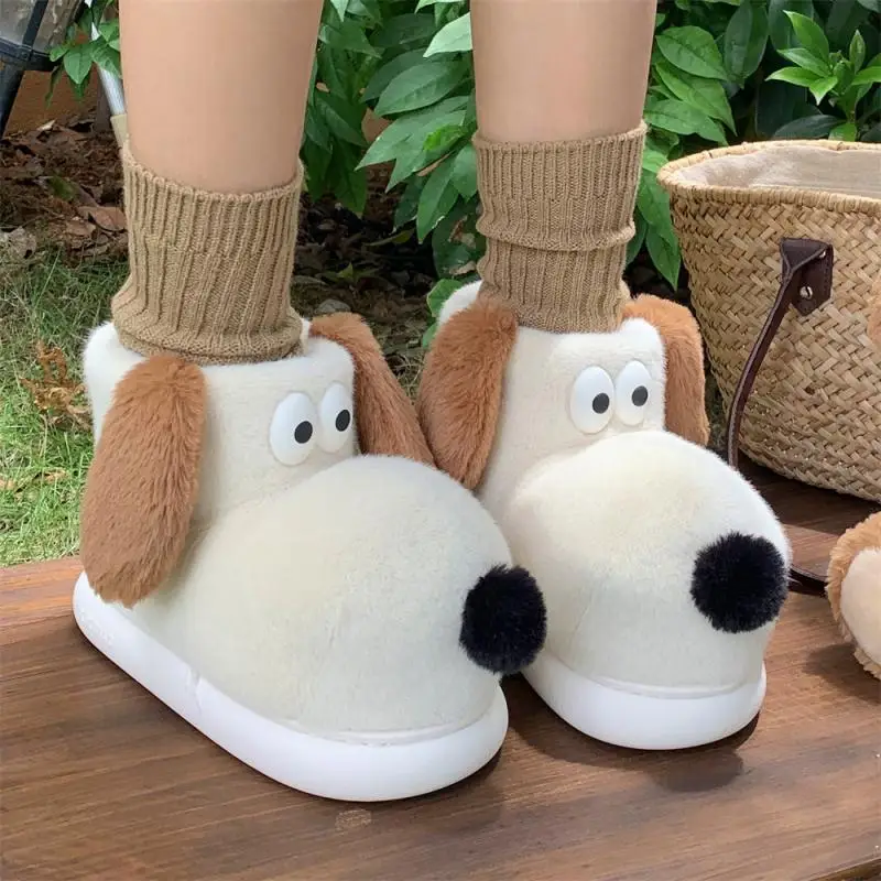 Karikatúra gromit bavlnené topánky krásne trojrozmerné plyšové kožušinové psa vonku balenie teplé bavlnené topánky hrubé topánky na dne