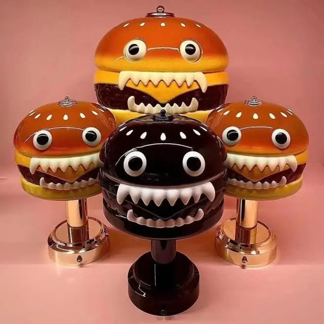 Karikatúra hamburgová lampa figurína atmosféra hamburger monštrum nočné ľahké stolové doplnky Domáce dekorácie Ozdoby