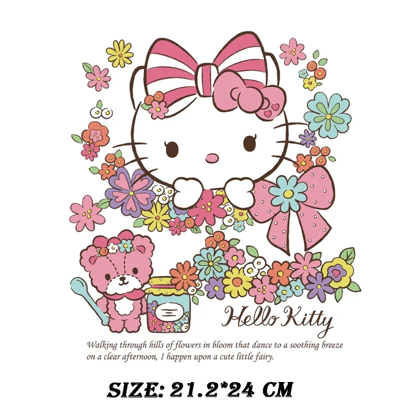Karikatúra Hello Kitty Cute Iron Applications Patches DIY Print Pattern železný nálepky na oblečenie