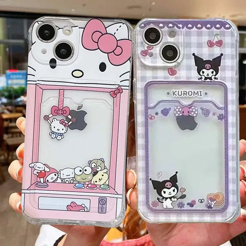 Karikatúra Hello Kitty Sanrio Kuromi Držiteľ fotografických kariet pre prípad Samsung Galaxy S24 Ultra S22 S23 Plus S21 Ultra S23 S20 Fe Cover