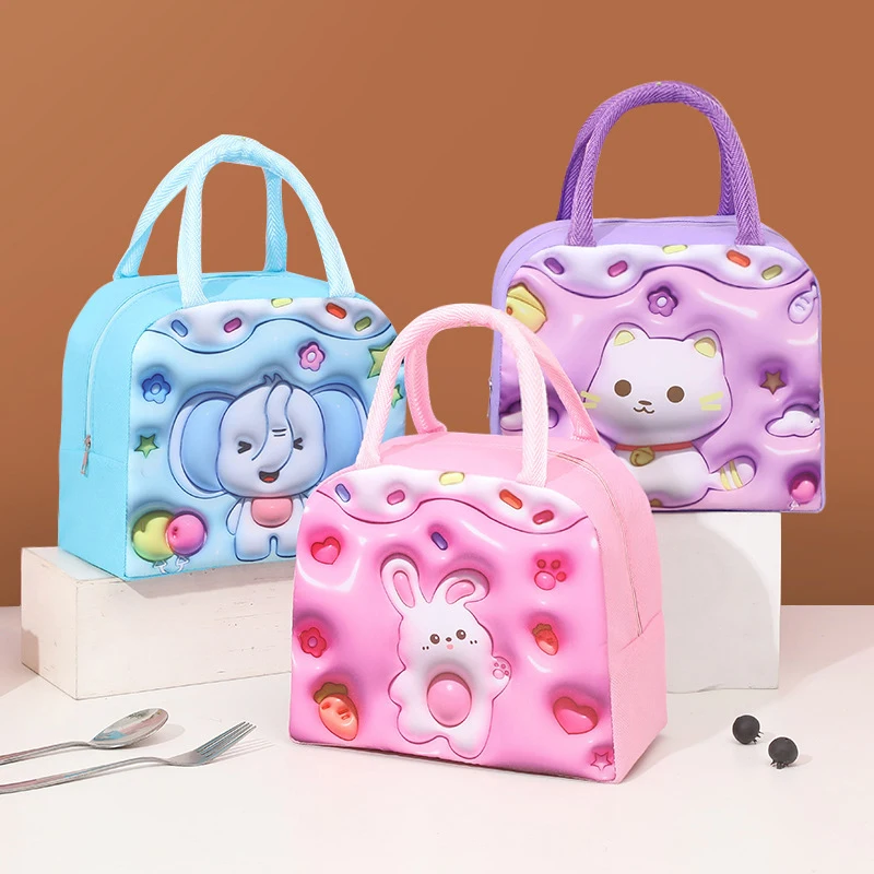 Karikatúra Kawaii Prenosná chladnička Termálna taška Dámsky školský školský tepelný izolovaný obedový box Tote Food