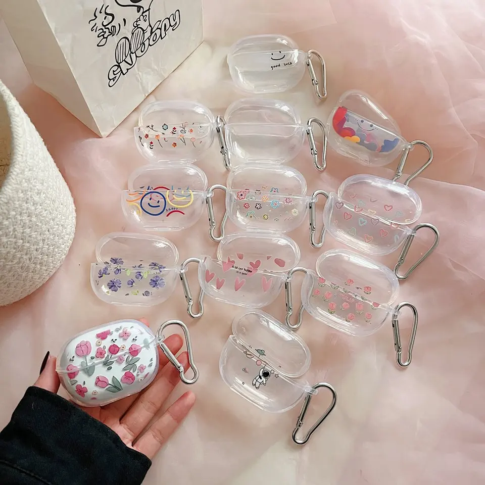 Karikatúra kvetinový kvetinový puzdro pre Redmi Buds 5 Pro Clear Soft Cover pre Xiaomi Redmi Buds5 Pro Ochranné slúchadlá fonda