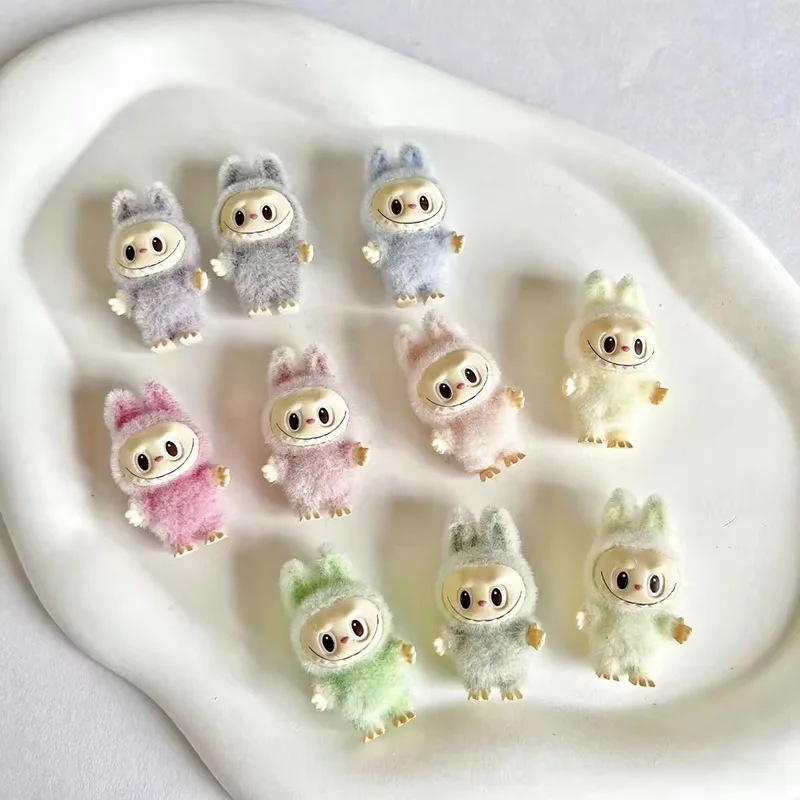 Karikatúra lababu Mini Flocking Vynikajúca bábika Roztomilé akčné figúrky stojaci postoj sedenie večierok DIY doplnky Zhromažďovanie hračiek darčeky