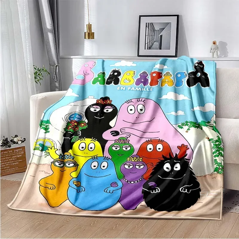 Karikatúra Les Barpapa Family Anime hodí prikrývku pre dieťa turistiku pikniku Super mäkké roztomilé kawai flanel prikrývka k narodeninám darček