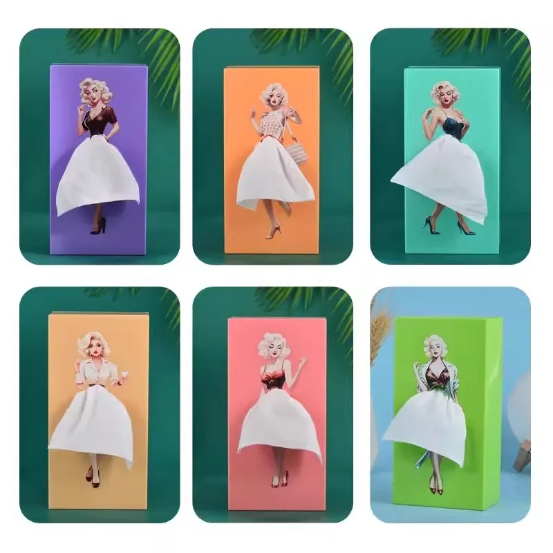 Karikatúra lietajúca sukňa Tissue Box Anime Girl Puffy sukňa dievčenský tvár tkanivový box roztomilý plocha dekoratívne ozdoby darčeky nové