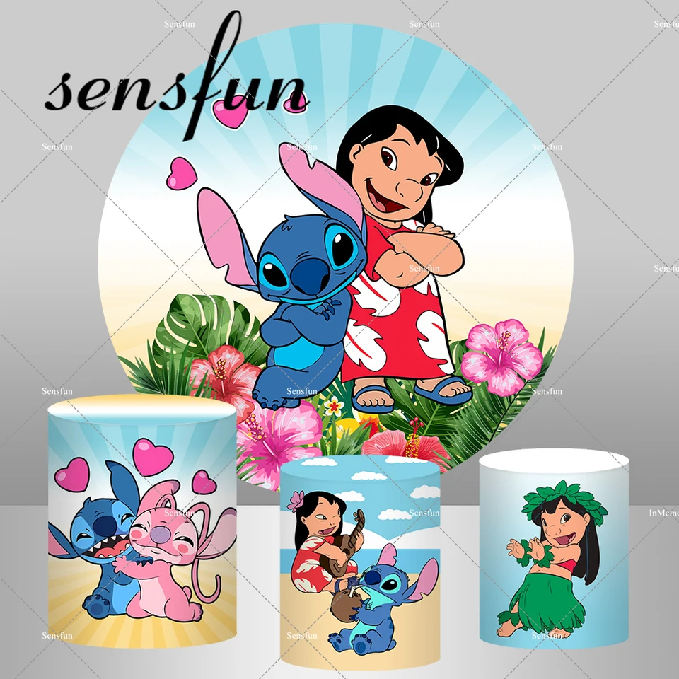 Karikatúra Lilo & Stitch Round Arch Kadce Covers Covers Havaj Hula Dance Kids Birthday Party Zázemie
