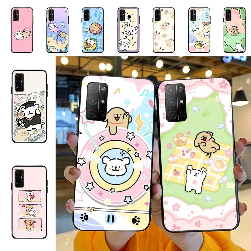 Karikatúra Line Dog Telefón puzdro pre Huawei Honor 10 Lite 9 20 7a 9x 30 50 60 70 Pro Plus mäkký silikónový kryt