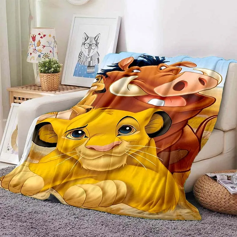 Karikatúra Lion King Cartoon Disney prikrývka Soft Fluffy hodí deti Dospelá pohovka plyšová letná posteľ
