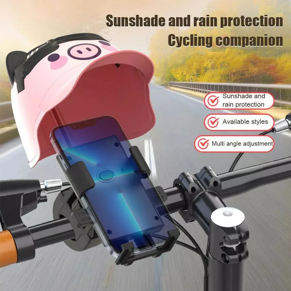 Karikatúra malú prilbu jazdec motocyklového motocykla Elektrické bicykle držiak mobilného telefónu nepremokavý slnečný slnečný rámec