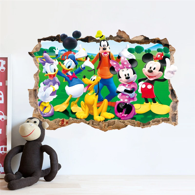 Karikatúra Mickey Minnie Mouse Baby Home Decals Wall Stickers pre detskú izbu detská spálňa nástenná umenie škôlka zábava Park Pvc Poste
