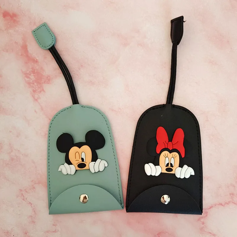 Karikatúra Mickey Mouse Pull Type Key Bag Pu Leather Minnie Key Peňaženky Hotografia Držiak automobilu držiak na kľúče Disney Keychain vrecko Disney