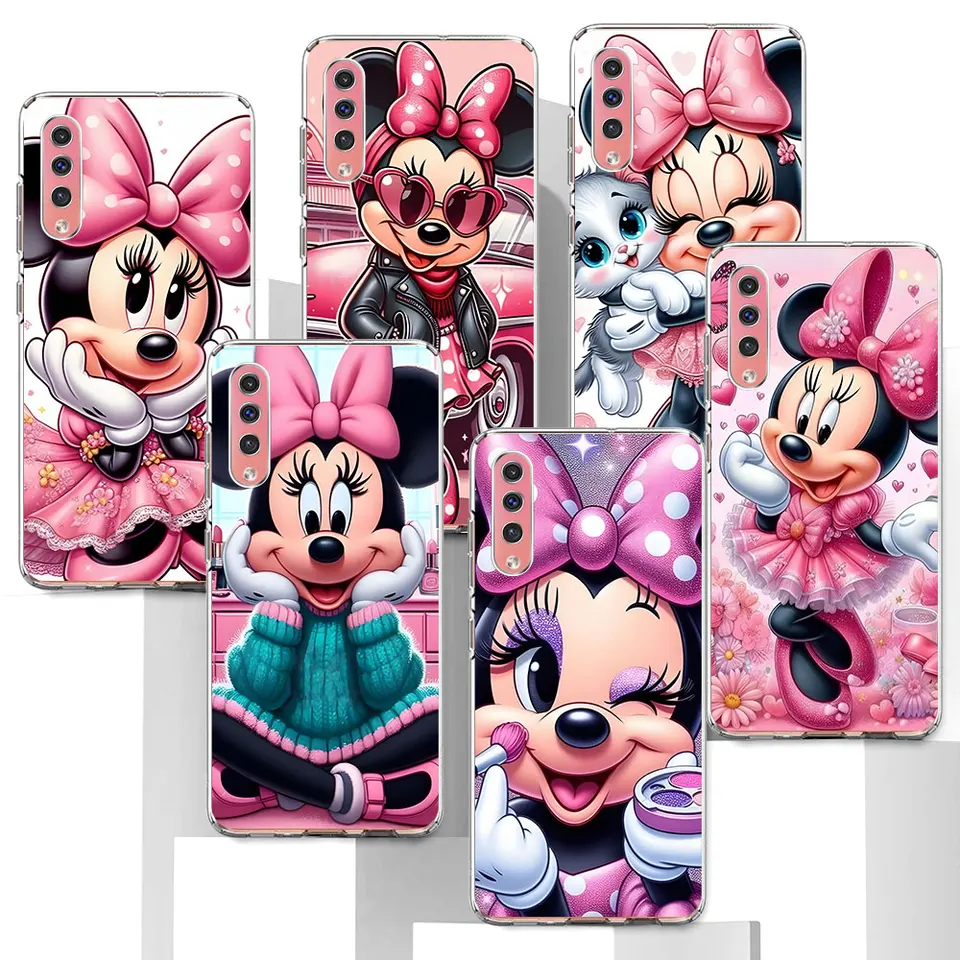 Karikatúra Minnie Case pre Samsung Galaxy A10S A50 A50S A10 A20 A30 A3 A7 A8 A03S A04S A20E A70 A70S A40 A30S A6 TPU Soft Cover Telefón