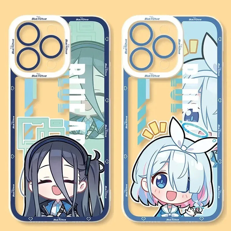Karikatúra modrého archívneho puzdra pre Xiaomi 13T 12T 11T 10T 14 13 12 11 LITE 5G NE POCO F6 X6 PRO X3 NFC X5 X4 GT F3 F4 F5 M6 M5S C65