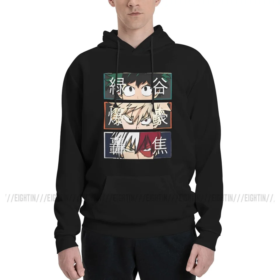 Karikatúra My Hero Academia Anime Hoodies DeKu Bakugou Katsuki Todoroki Shoto Shoto Print Hooded Mikina jesenná zimná kapucňa s kapucňou s kapucňou